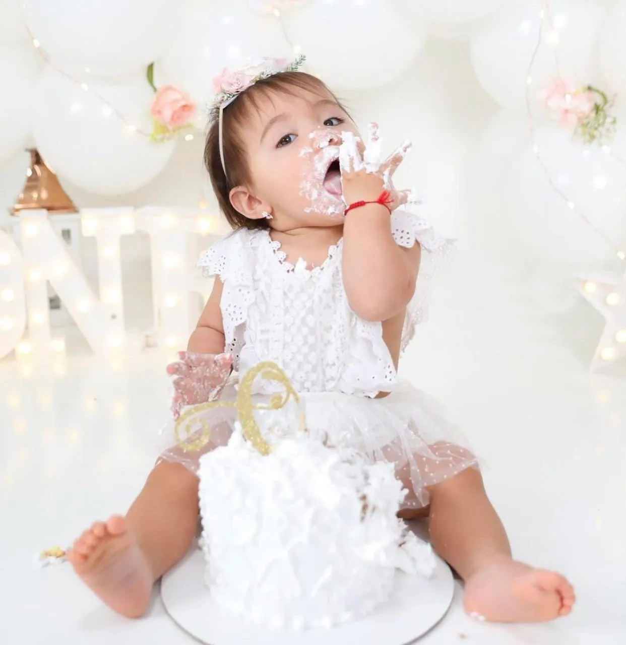 $15.00 EA - 3-6M X 2 - *BEST SELLER* Aurora Ivory/White Lace Vintage Romper