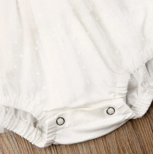 $15.00 EA - 3-6M X 2 - *BEST SELLER* Aurora Ivory/White Lace Vintage Romper
