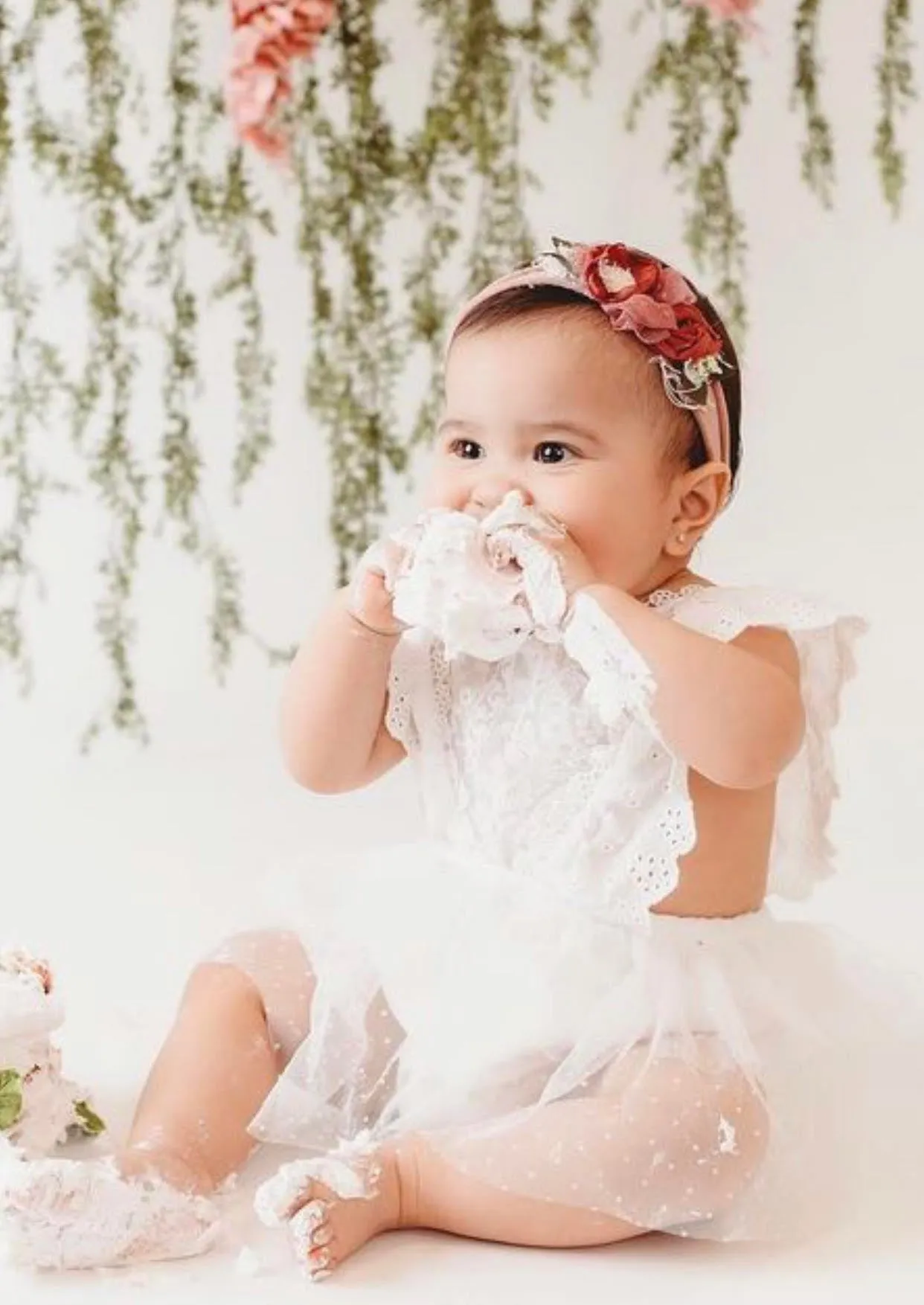 $15.00 EA - 3-6M X 2 - *BEST SELLER* Aurora Ivory/White Lace Vintage Romper