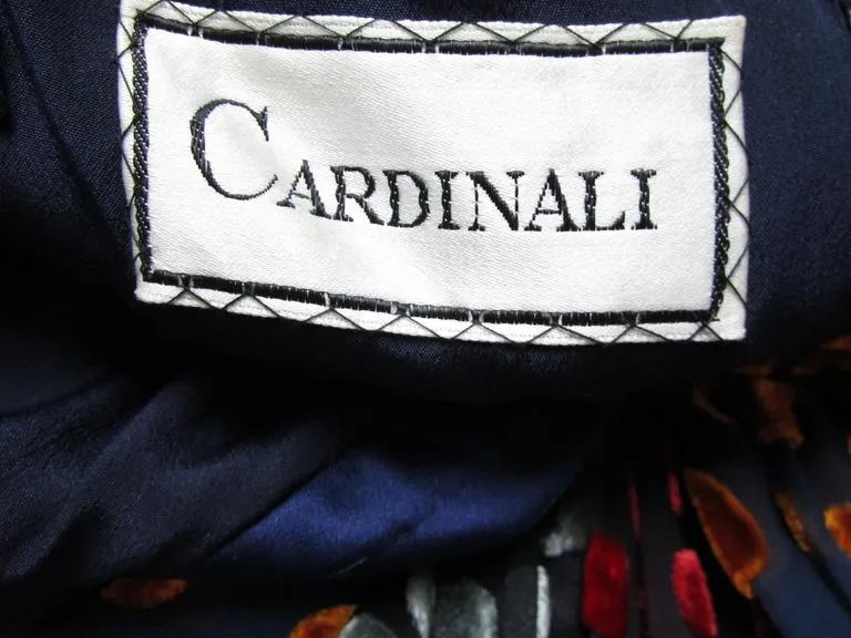 1970s Cardinali Multi-Colored Burnout Velvet Polka Dot Romper