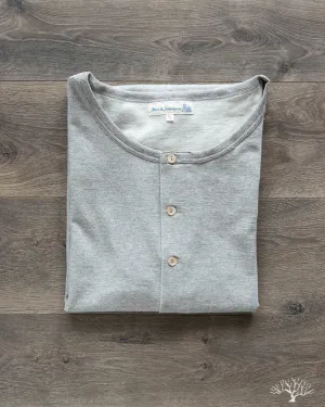 207 Short Sleeve Henley - Grey Melange