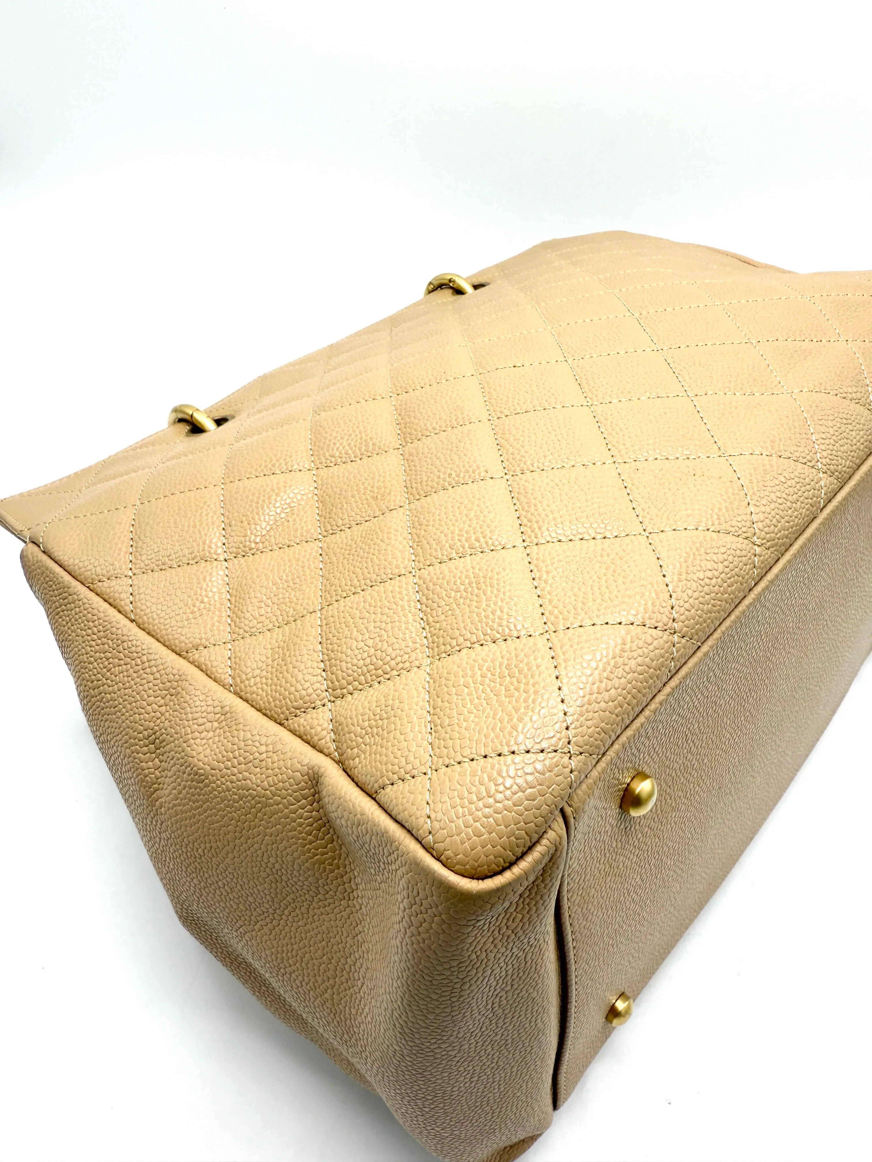 24k CC Beige Caviar Grand Timeless Tote