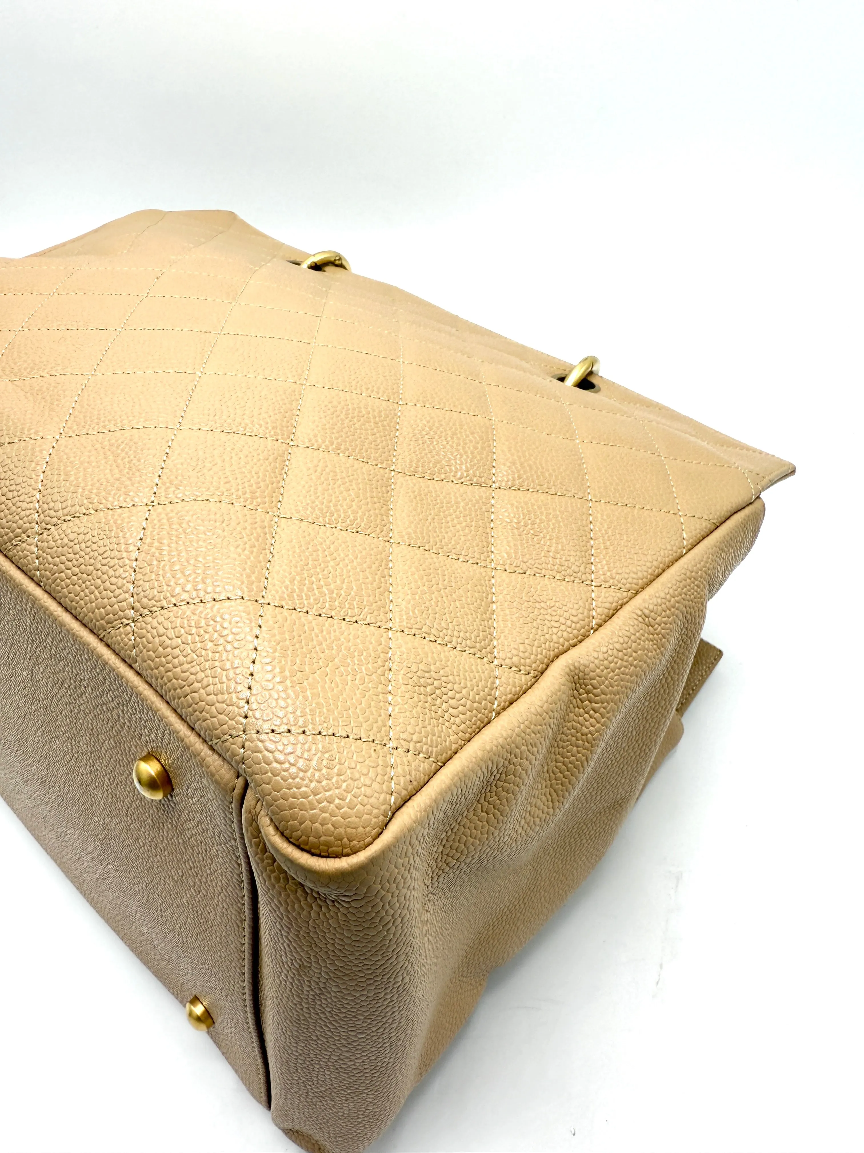 24k CC Beige Caviar Grand Timeless Tote