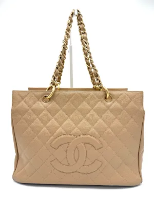 24k CC Beige Caviar Grand Timeless Tote