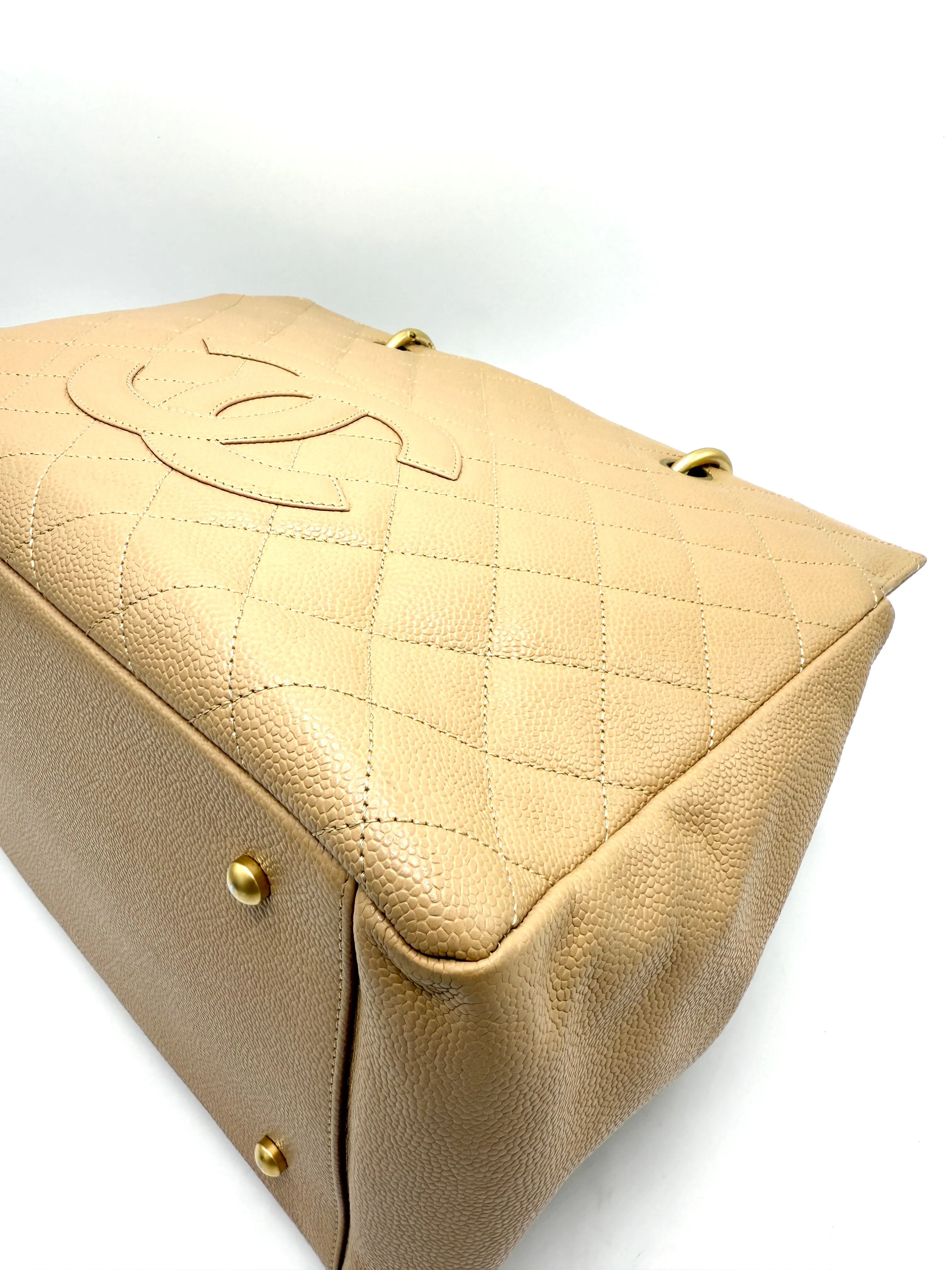 24k CC Beige Caviar Grand Timeless Tote
