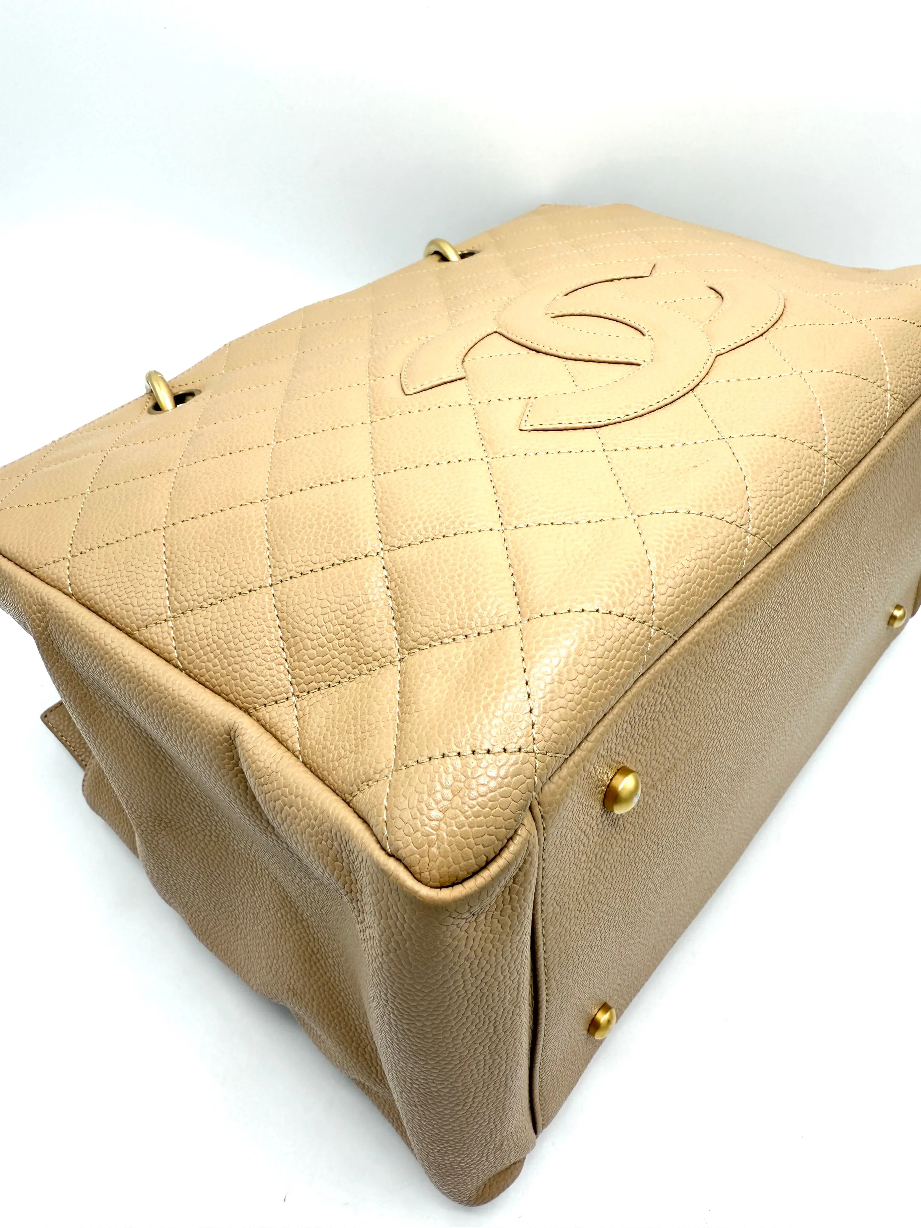 24k CC Beige Caviar Grand Timeless Tote