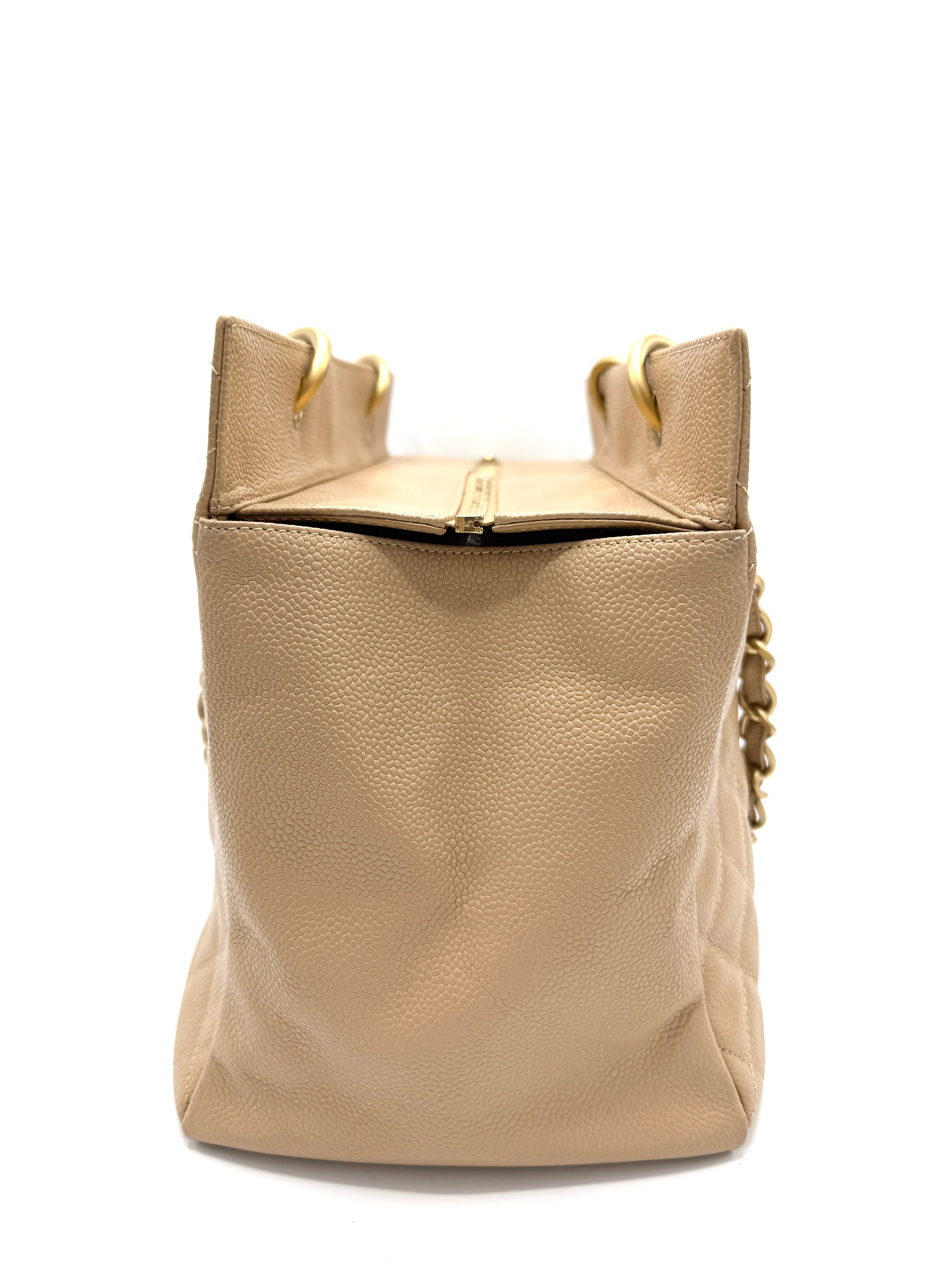 24k CC Beige Caviar Grand Timeless Tote