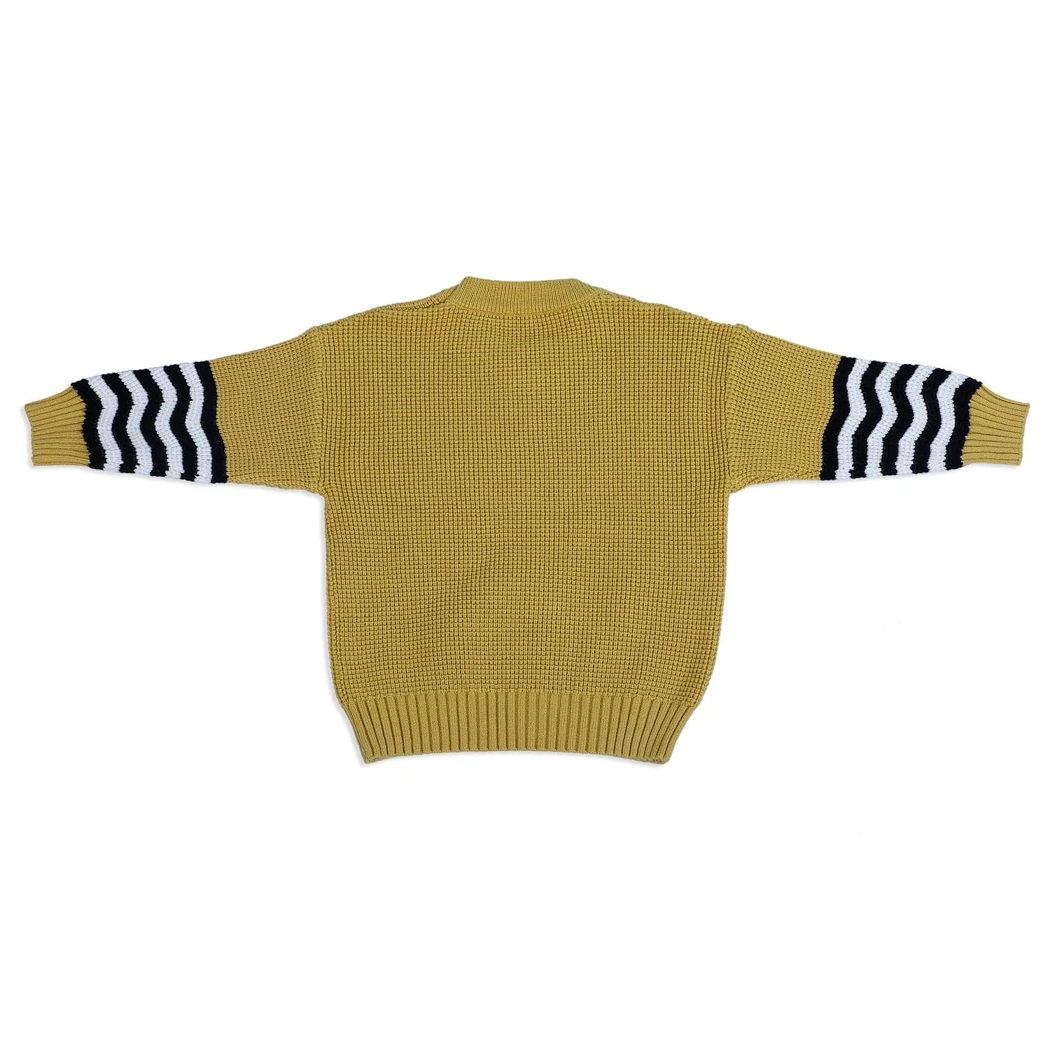 3D Neck Tie Premium Full Sleeves Knitted Sweater - Mustard