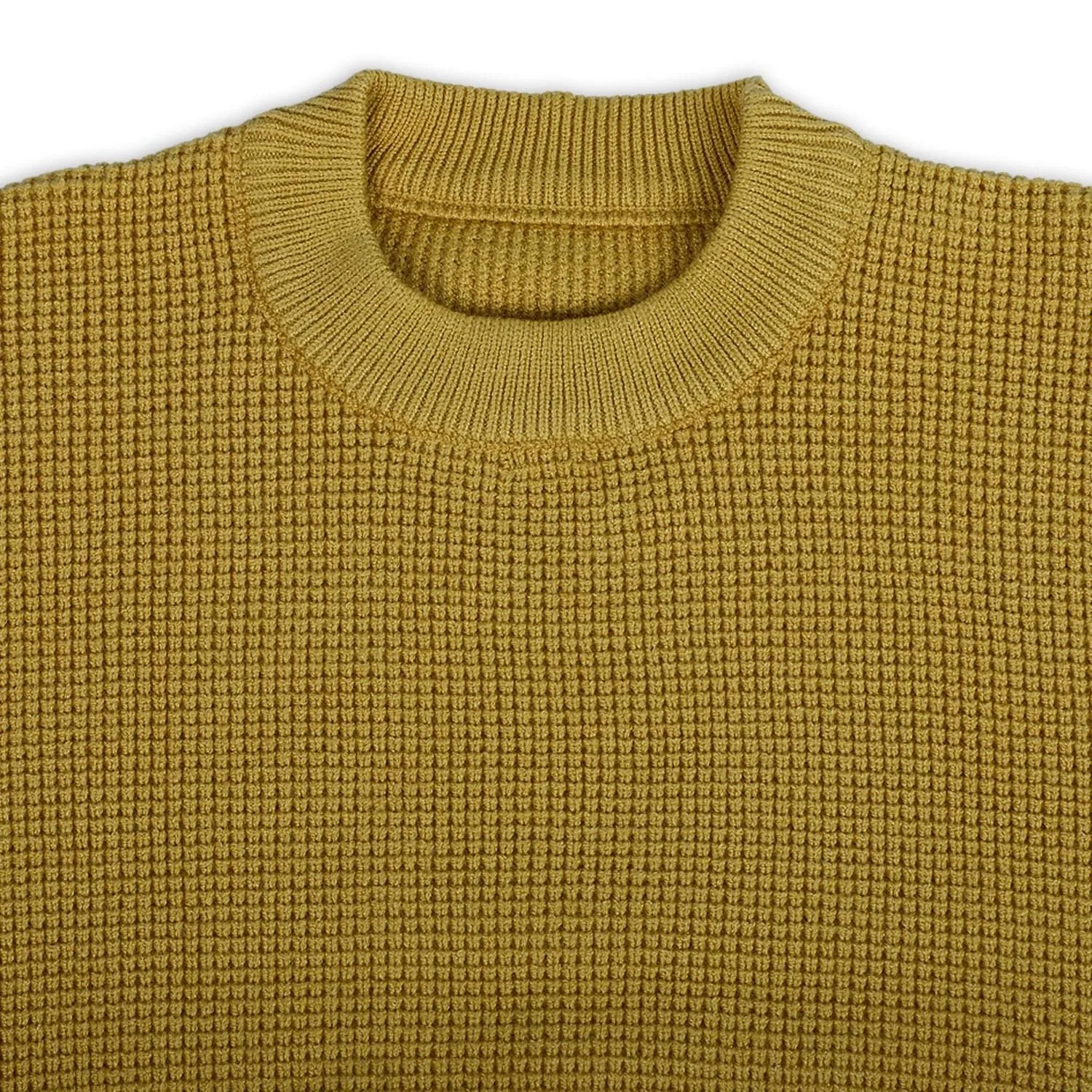 3D Neck Tie Premium Full Sleeves Knitted Sweater - Mustard