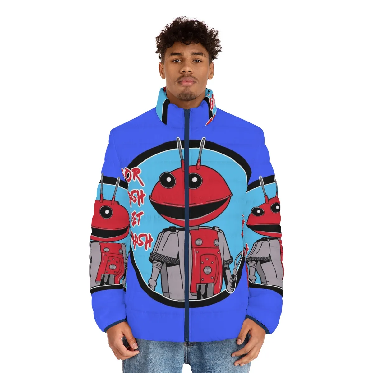 80s Retro "For Mash Get Smash" Puffer Jacket