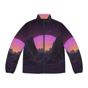 80s Retro Vaporwave Puffer Jacket - Futuristic Aesthetic Apparel