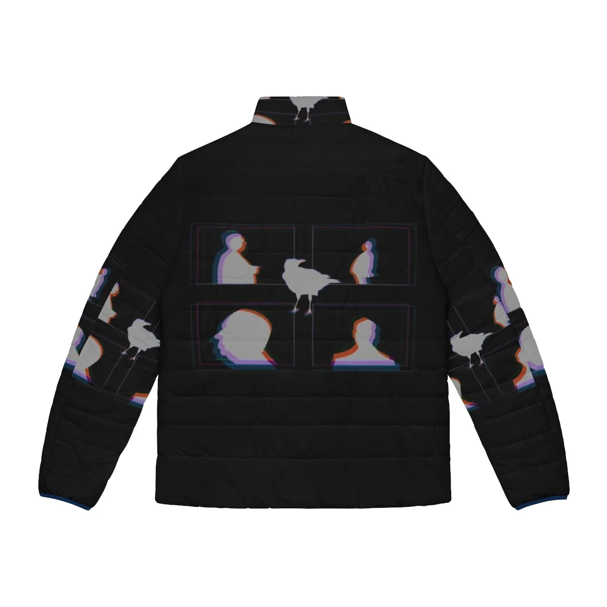 Alfred Hitchcock Inspired Crow Puffer Jacket | Fan Art Apparel