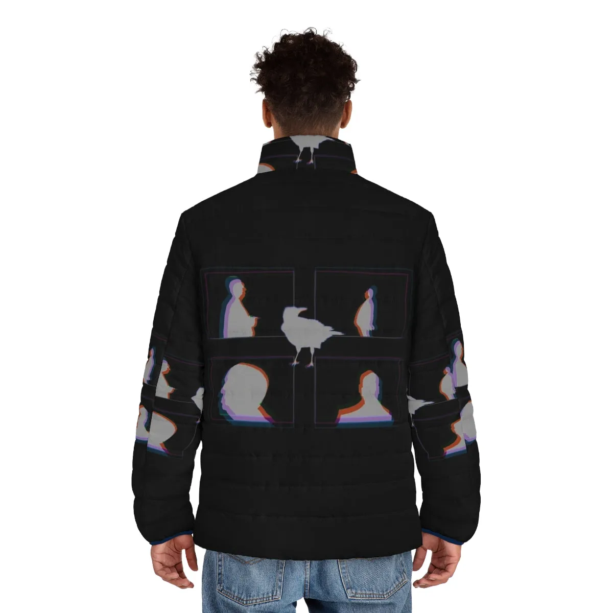 Alfred Hitchcock Inspired Crow Puffer Jacket | Fan Art Apparel