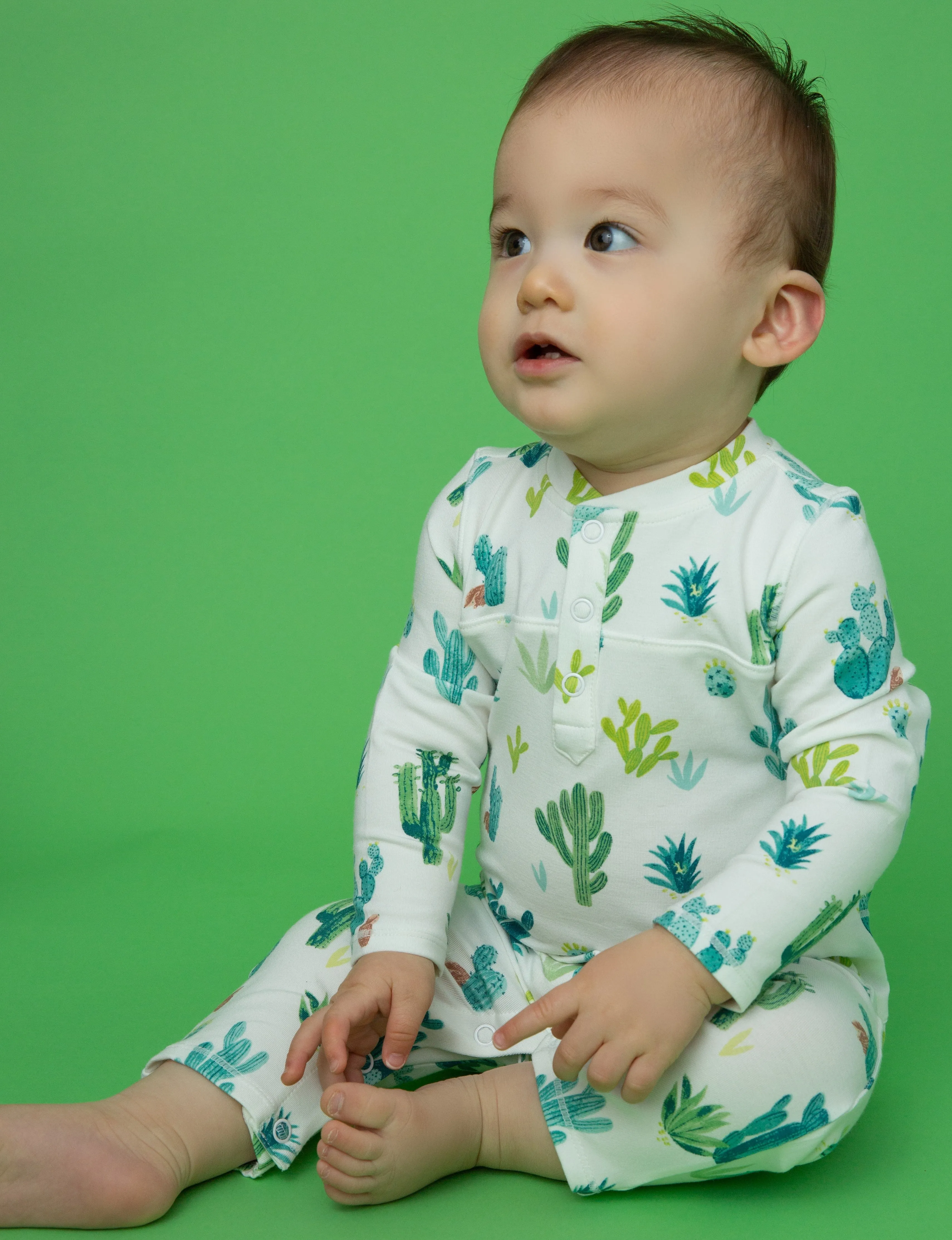 Angel Dear Cactus Ivory Bamboo Romper