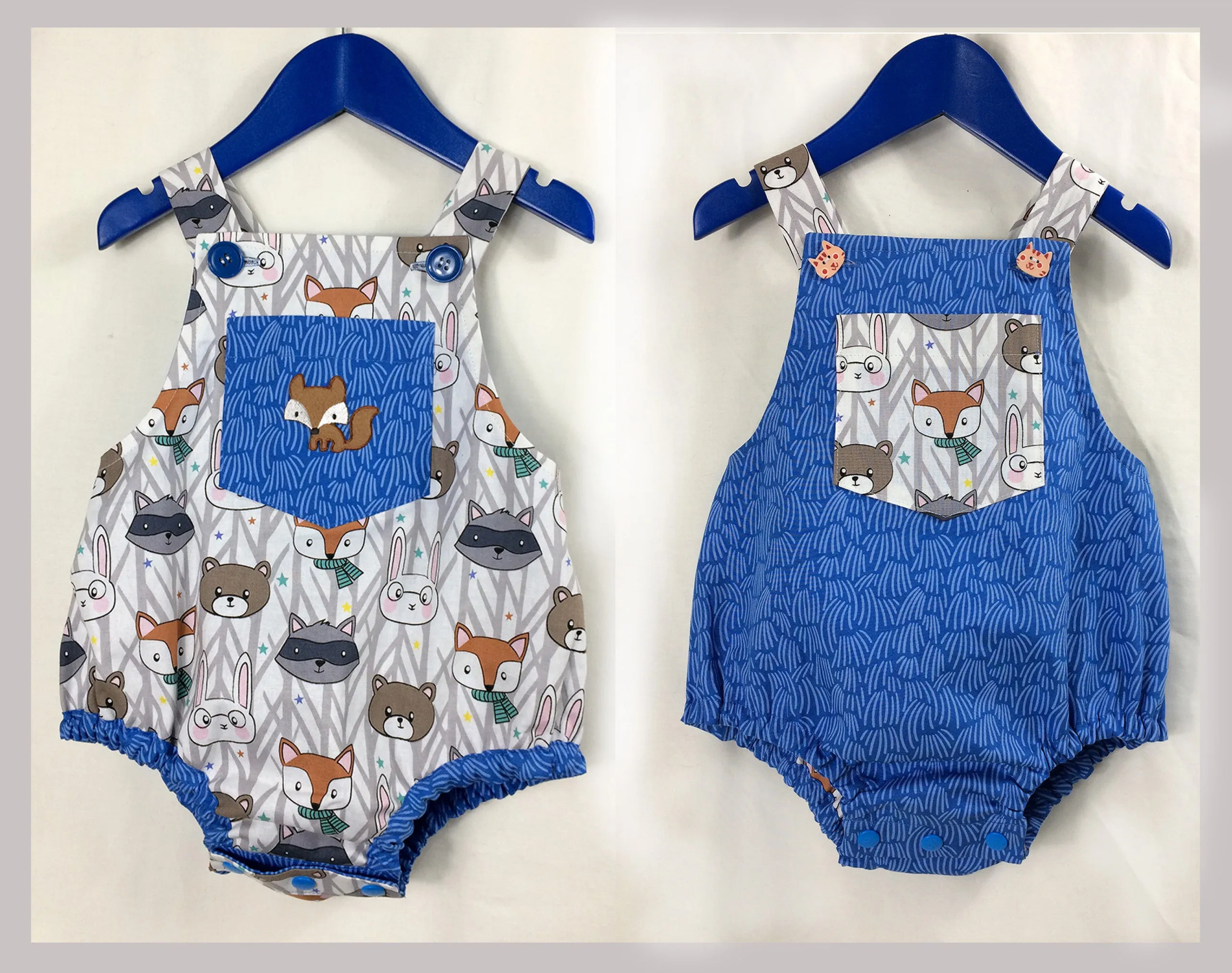 Baby Boy and Girl Romper PDF Sewing Pattern, DIMPLES reversible baby sunsuit/romper, sizes 3 months - 3 years
