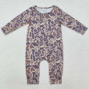 Baby Infant Boys Rompers Grey Camo Long Sleeve Zip Rompers LR2050