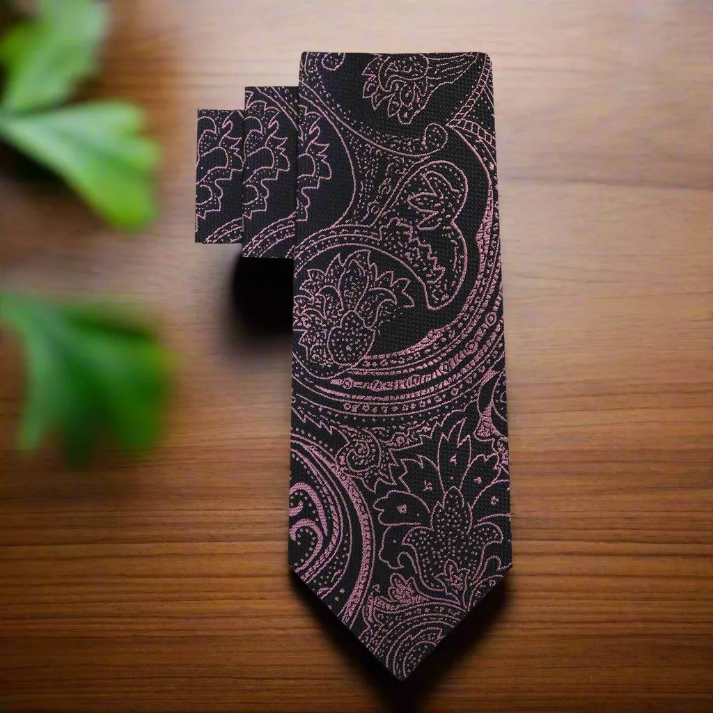 Black Pinnacle Paisley Necktie