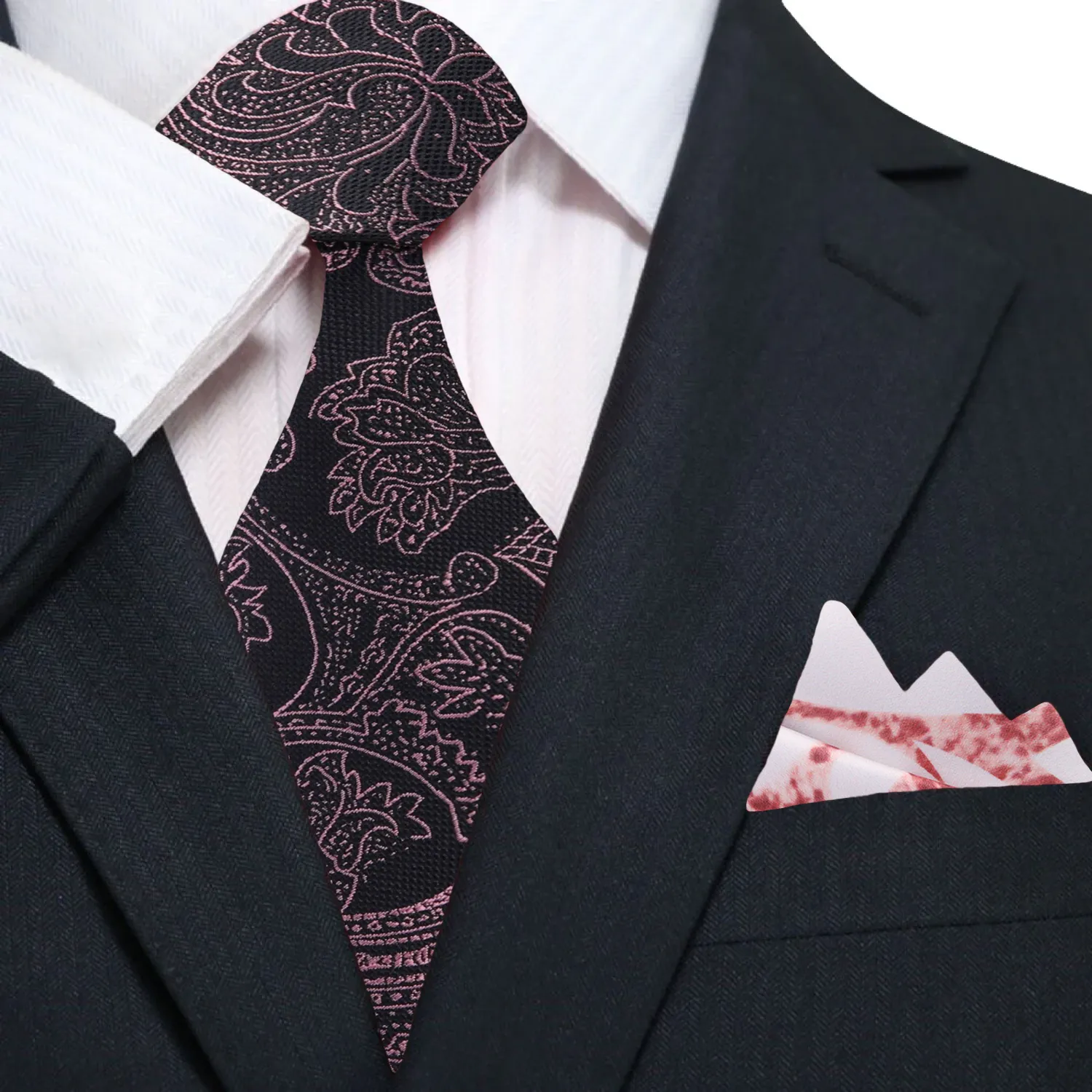 Black Pinnacle Paisley Necktie
