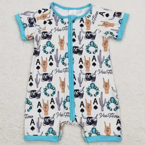 Boutique Baby Kids Romper Zip Short Sleeve Rompers SR1200