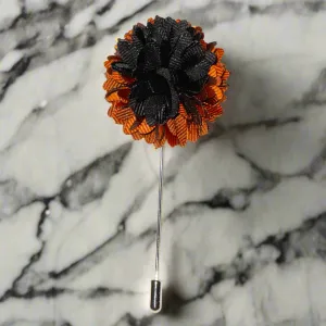 Brown & Black Regal Blossom Lapel Pin