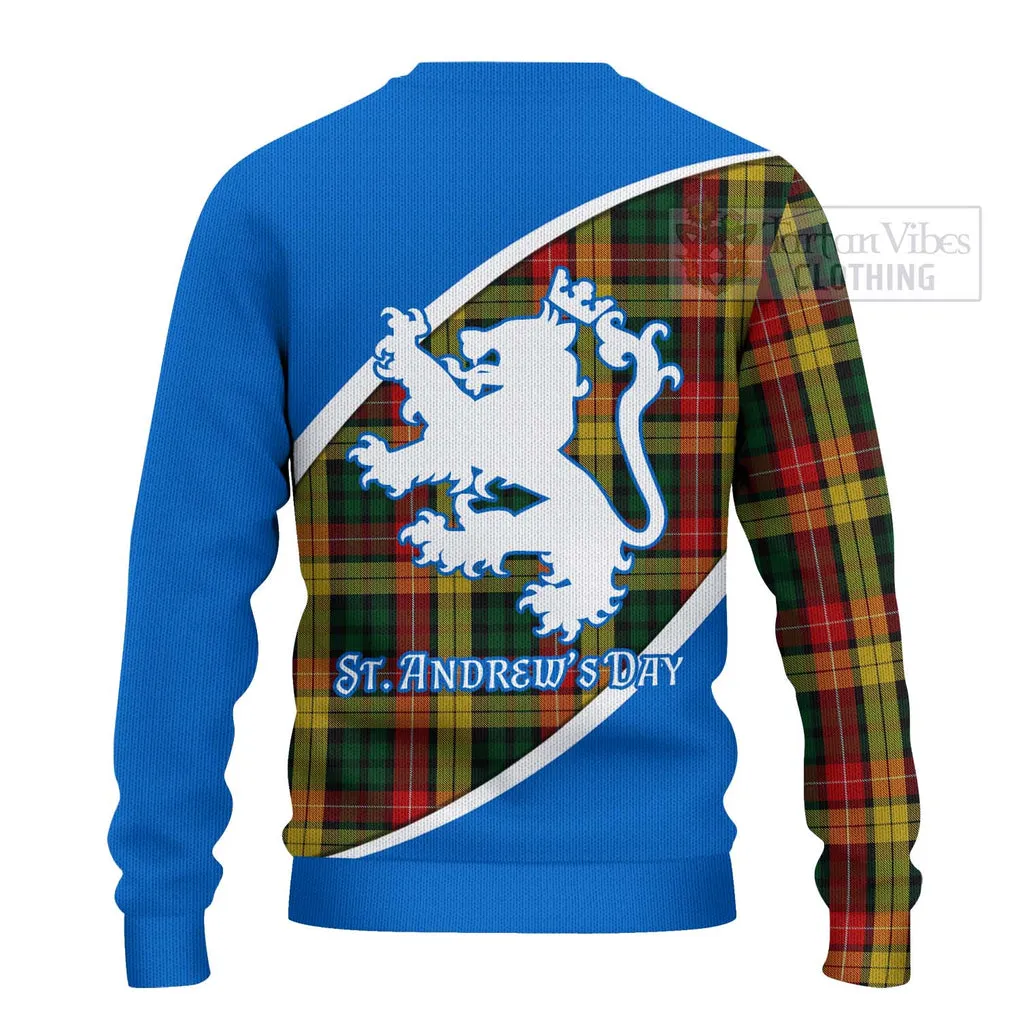 Buchanan Family Crest Tartan Ugly Sweater Celebrate Saint Andrew's Day in Style