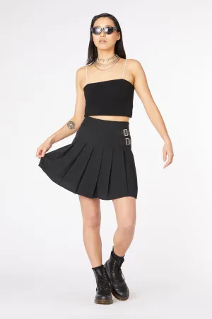 Buckle Viscose Mini Skirt