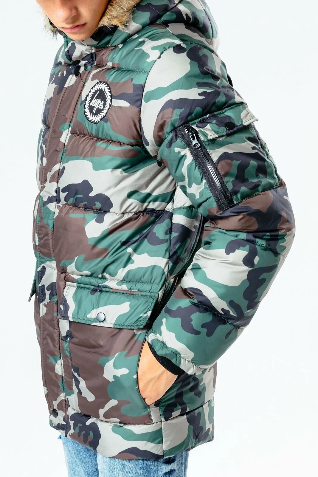 Camo Kids Explorer Jacket - Khaki