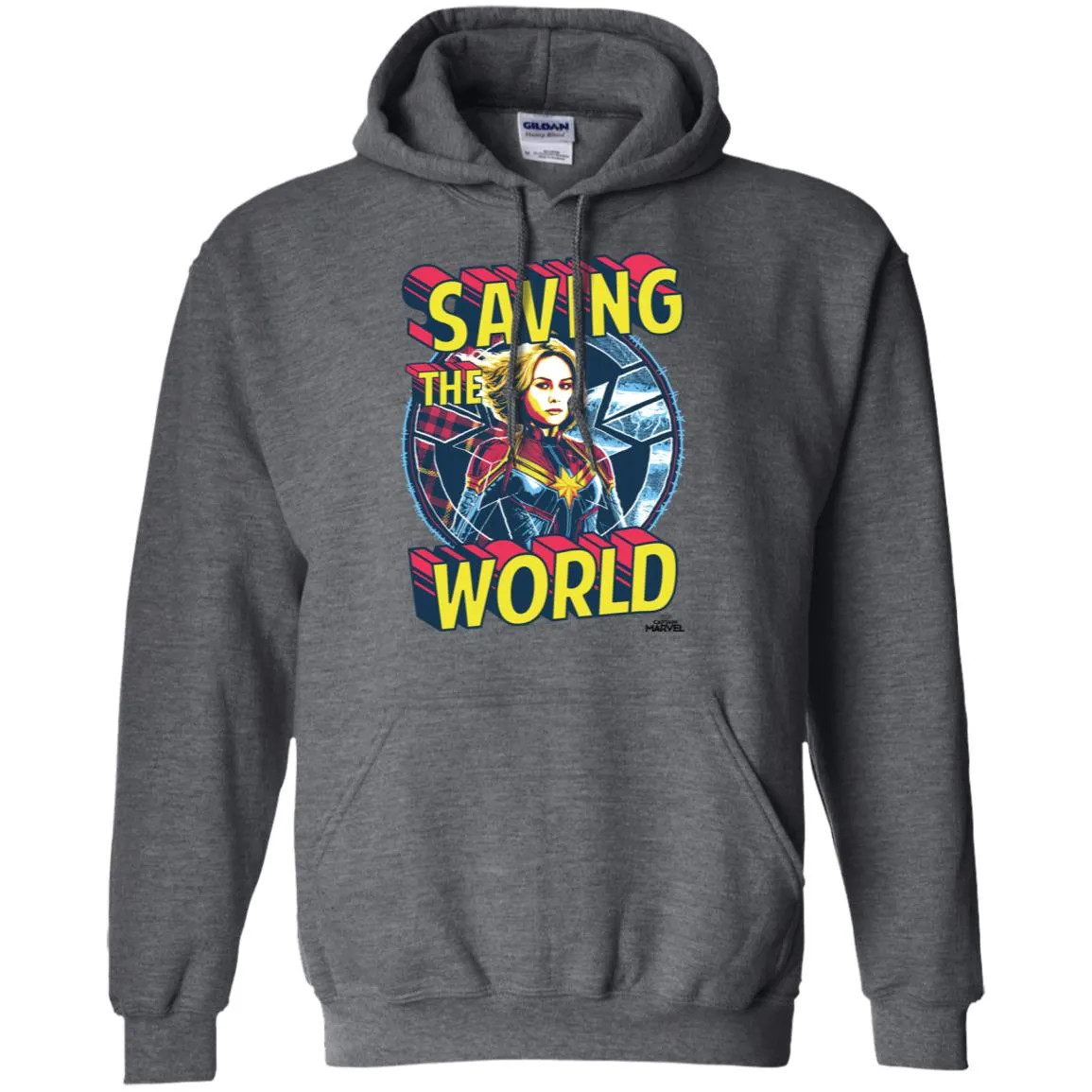 Captain Marvel Saving The World Portrait Pullover Hoodie Sweatshirt