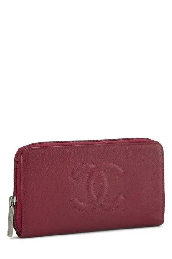 CHANEL,  Berry Caviar Timeless 'CC' Wallet, Pink