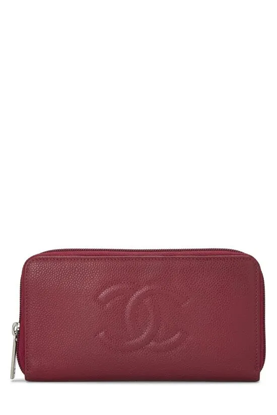 CHANEL,  Berry Caviar Timeless 'CC' Wallet, Pink