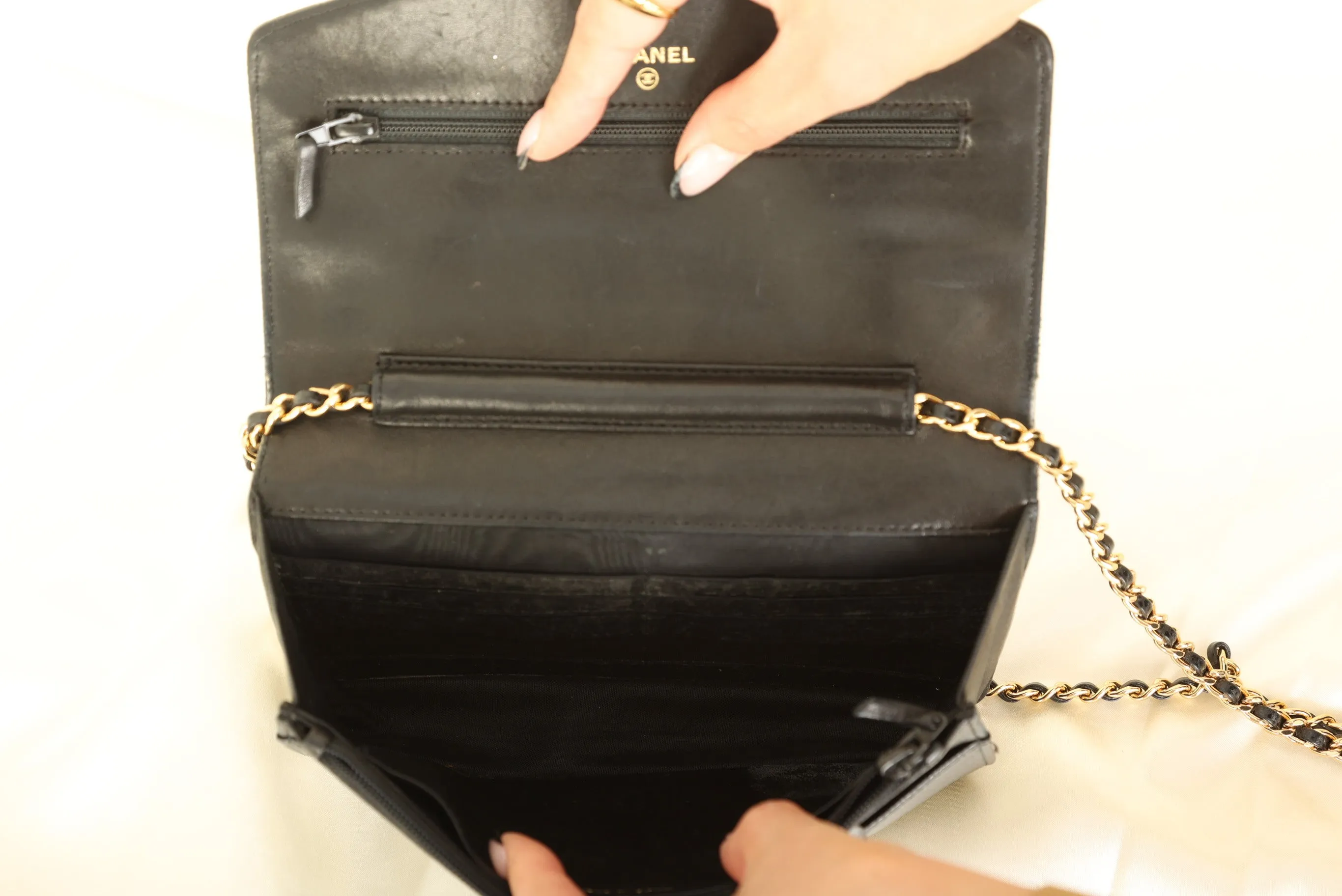 Chanel Caviar Timeless Wallet on Chain