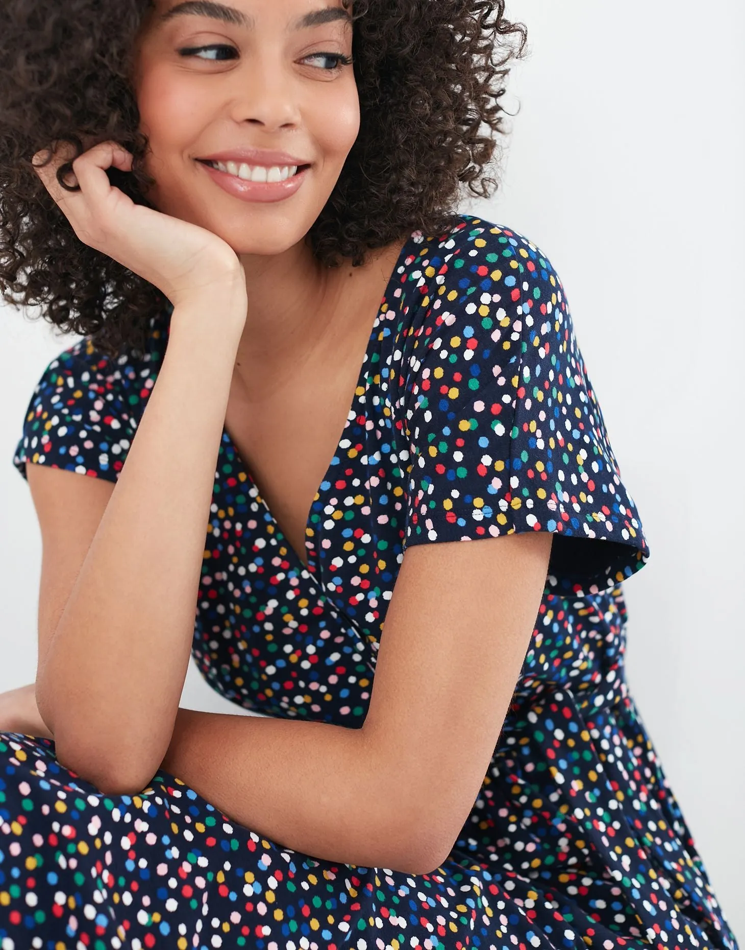 Confetti Jersey Wrap Dress