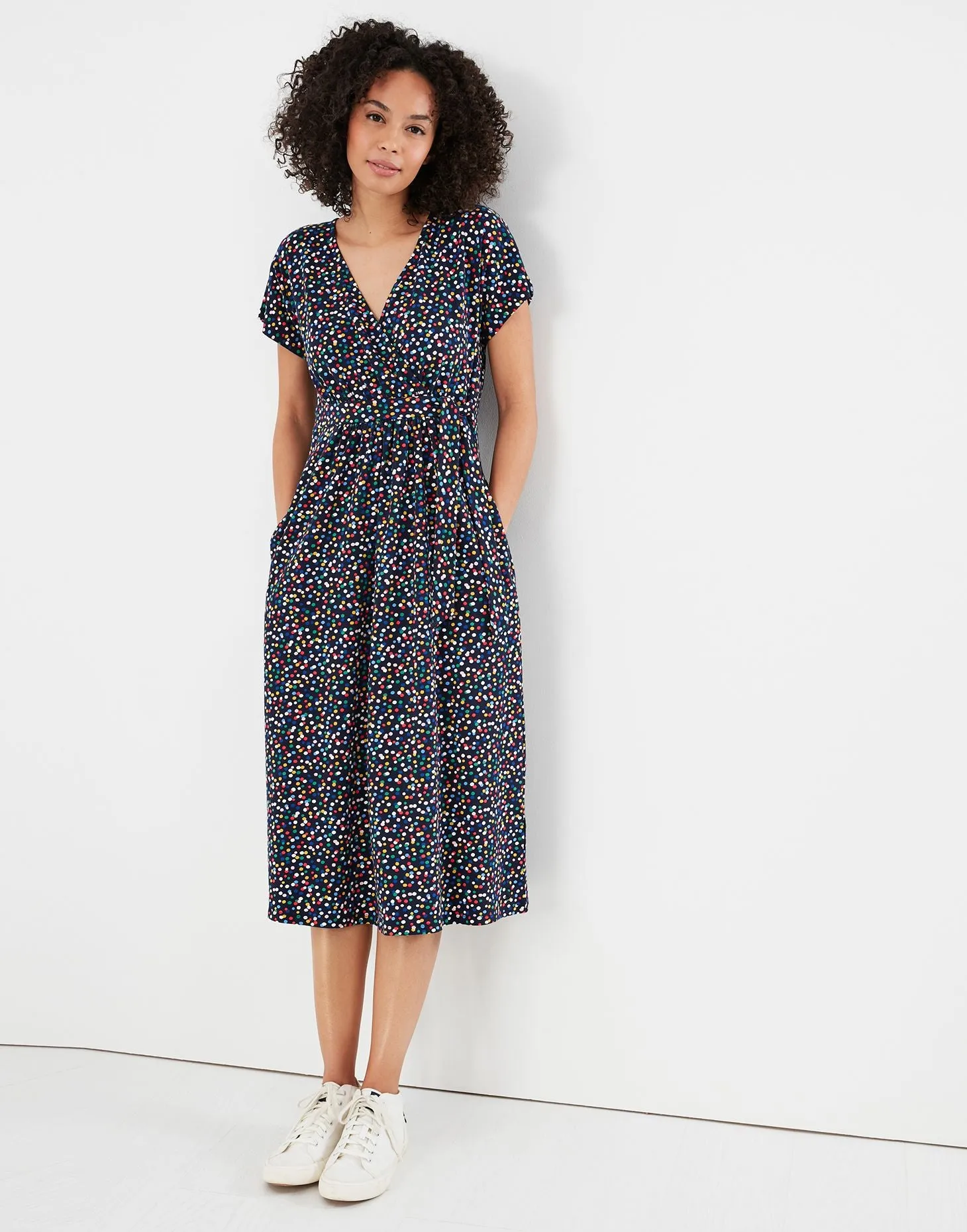 Confetti Jersey Wrap Dress