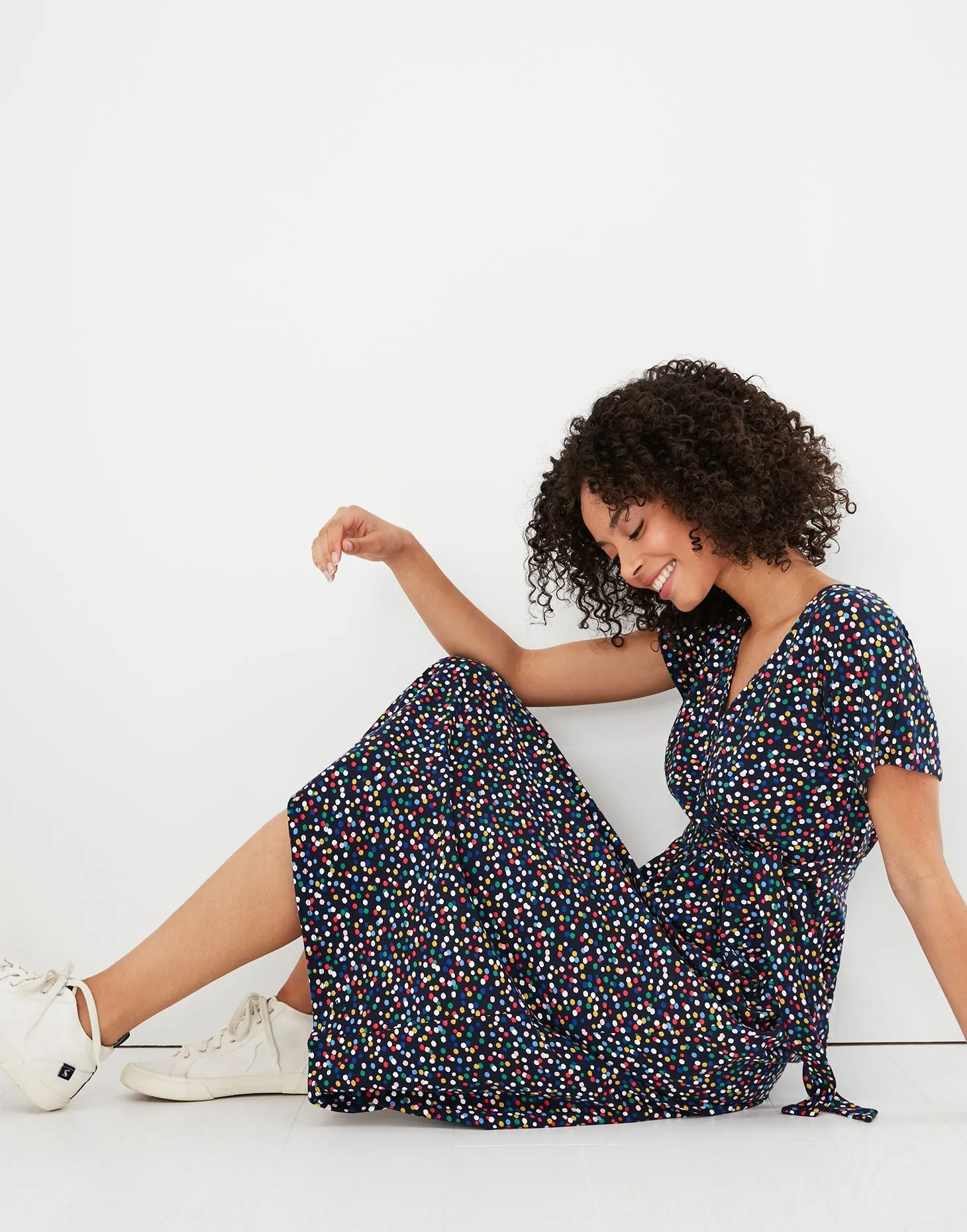 Confetti Jersey Wrap Dress