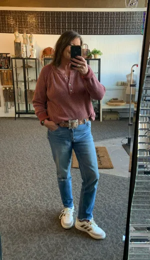 Cotton Henley Sweater - S to XL