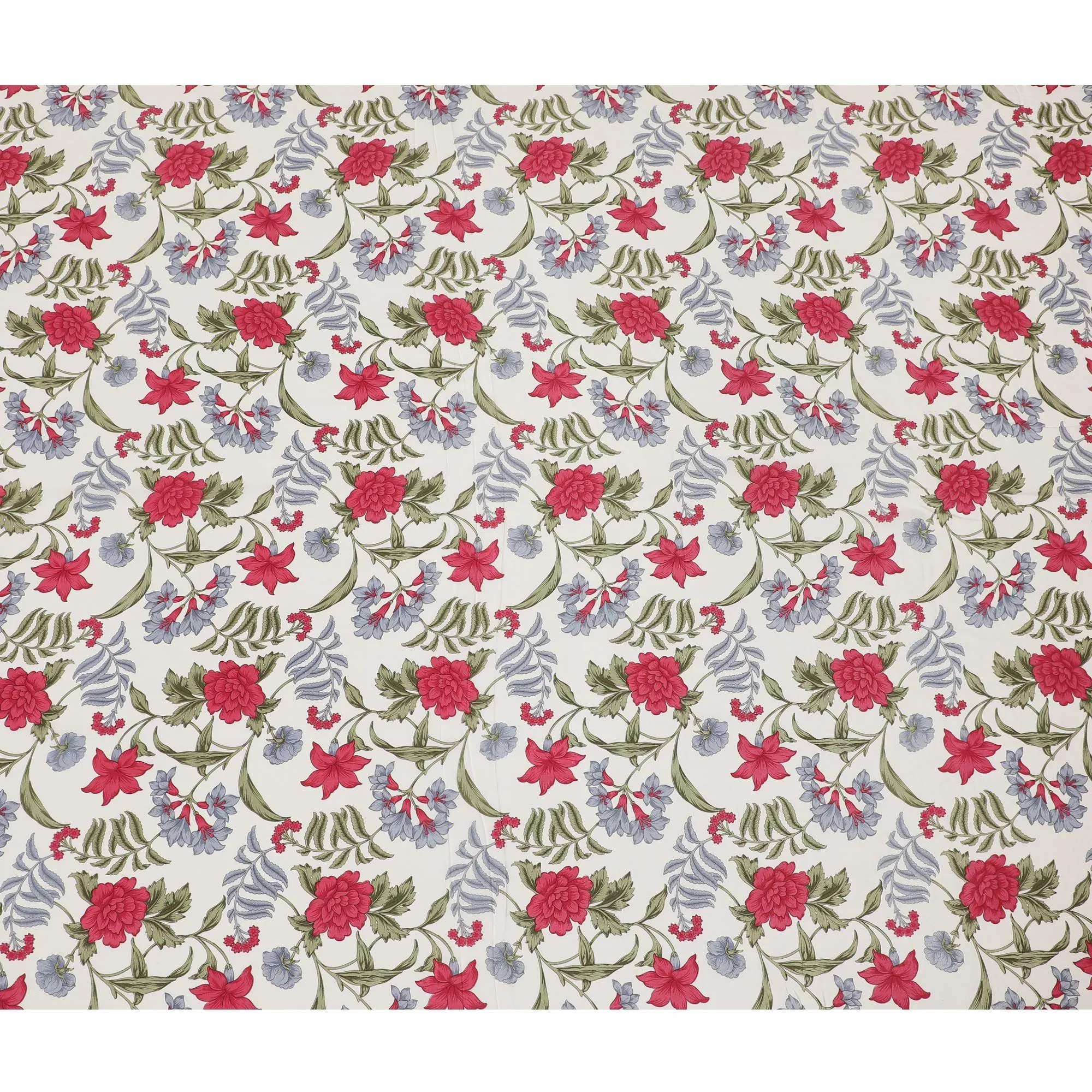 Cream Premium pure silk crepe fabric with multicolor print in floral design-D16692