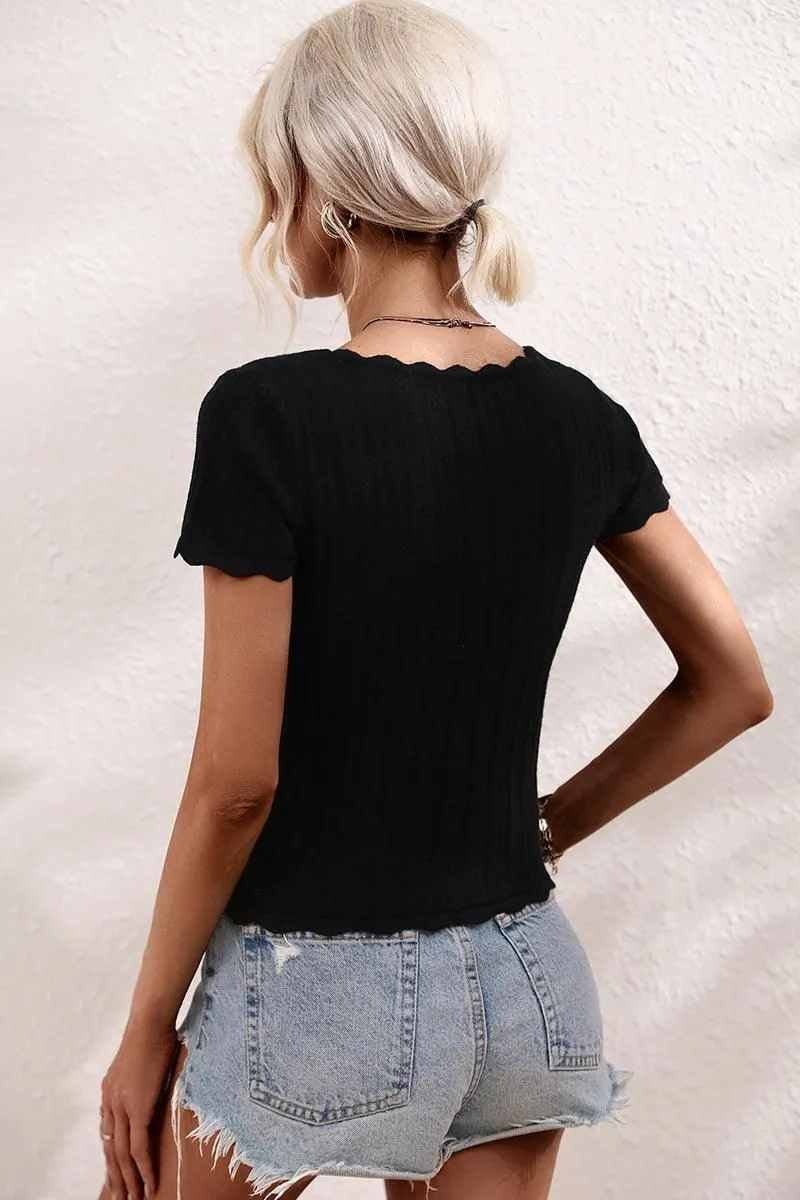DEEP ROUND NECK DAILY TOP