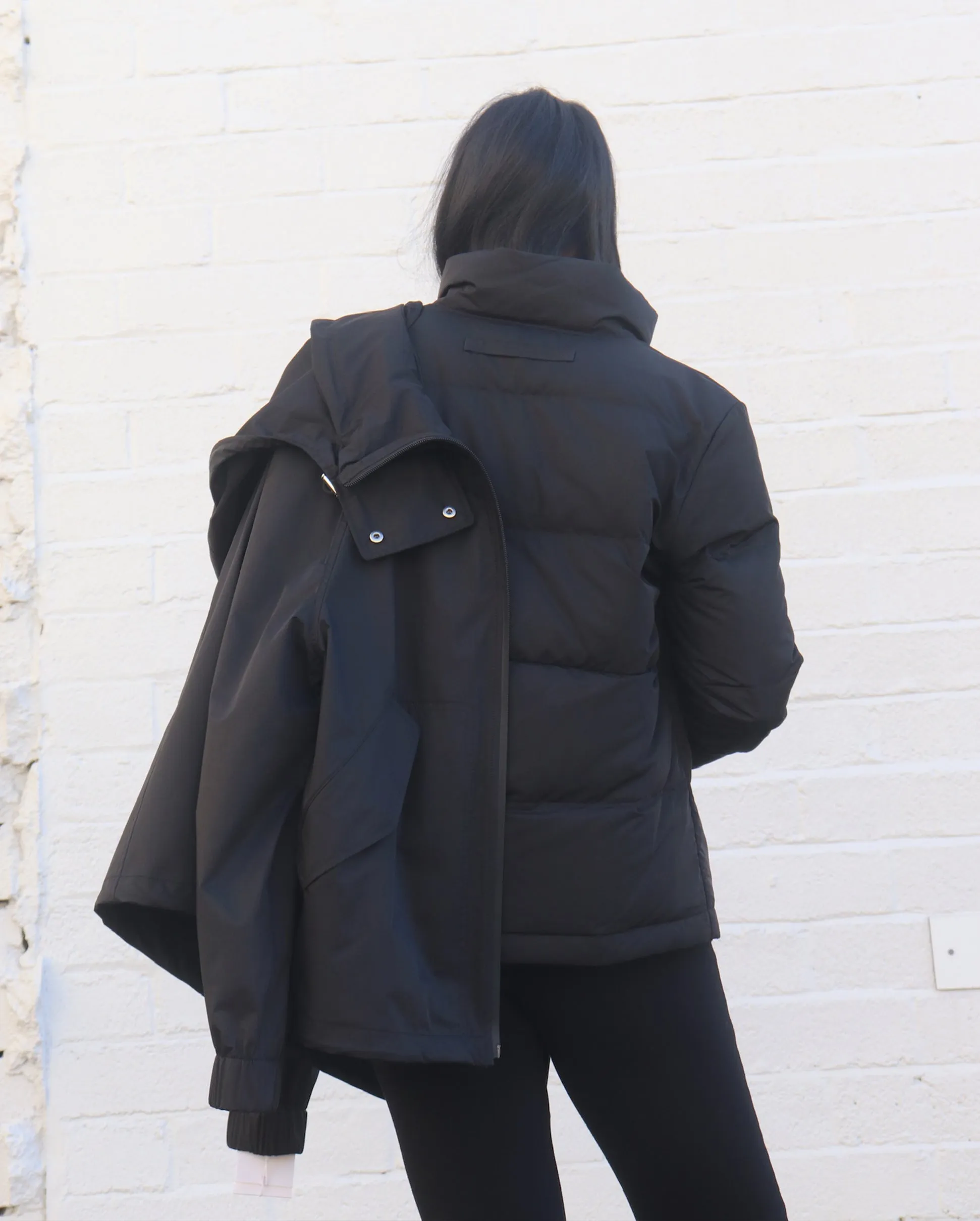 DOUBLE LAYER PUFFER JACKET 64CM / NOIR