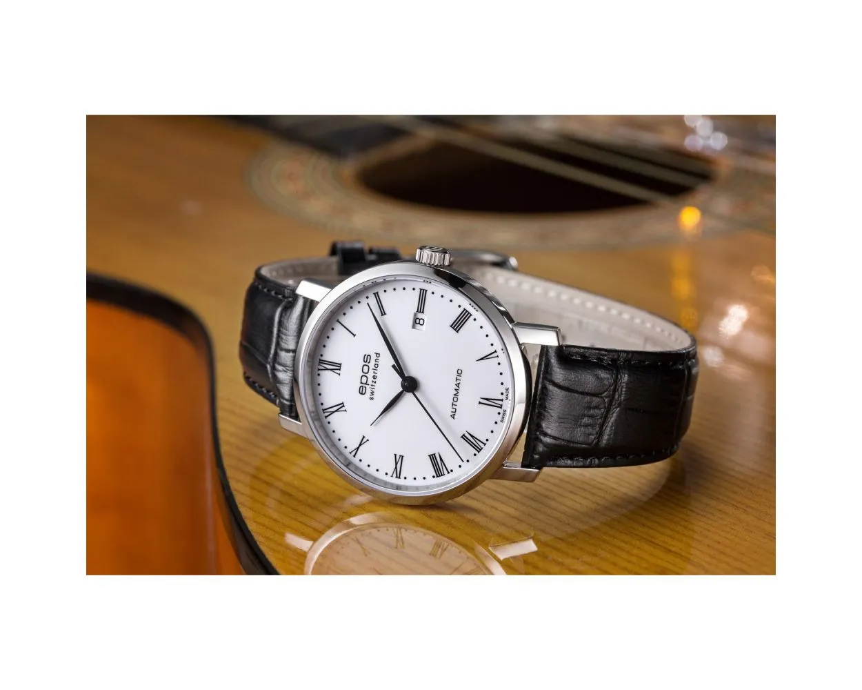 EPOS Timeless Sapphire Crystal Dress Automatic Watch