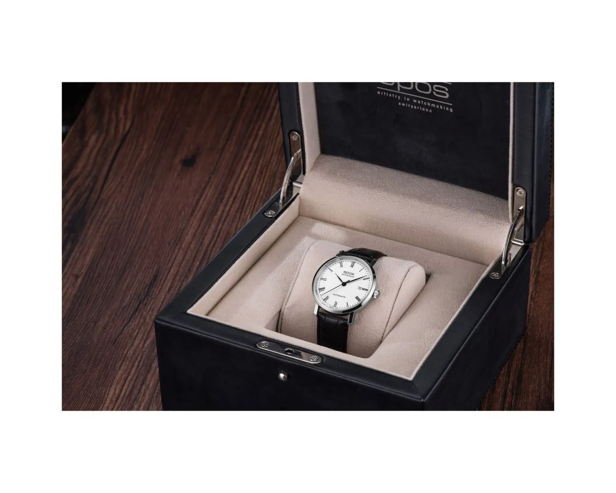 EPOS Timeless Sapphire Crystal Dress Automatic Watch
