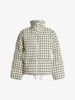 Eugene Short Puffer Egret Mono Check