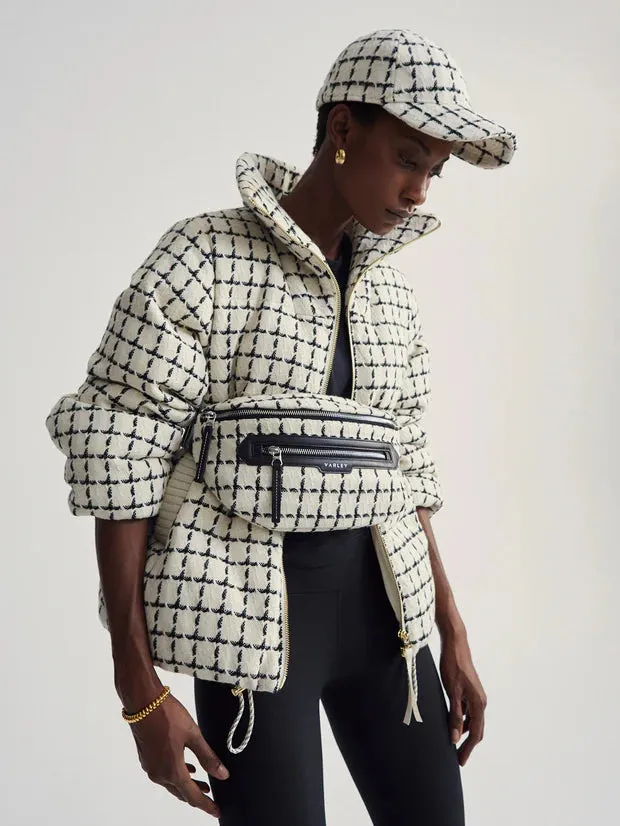 Eugene Short Puffer Egret Mono Check