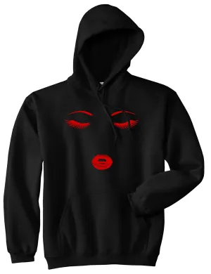 Eyelash Lips Makeup Mens Pullover Hoodie