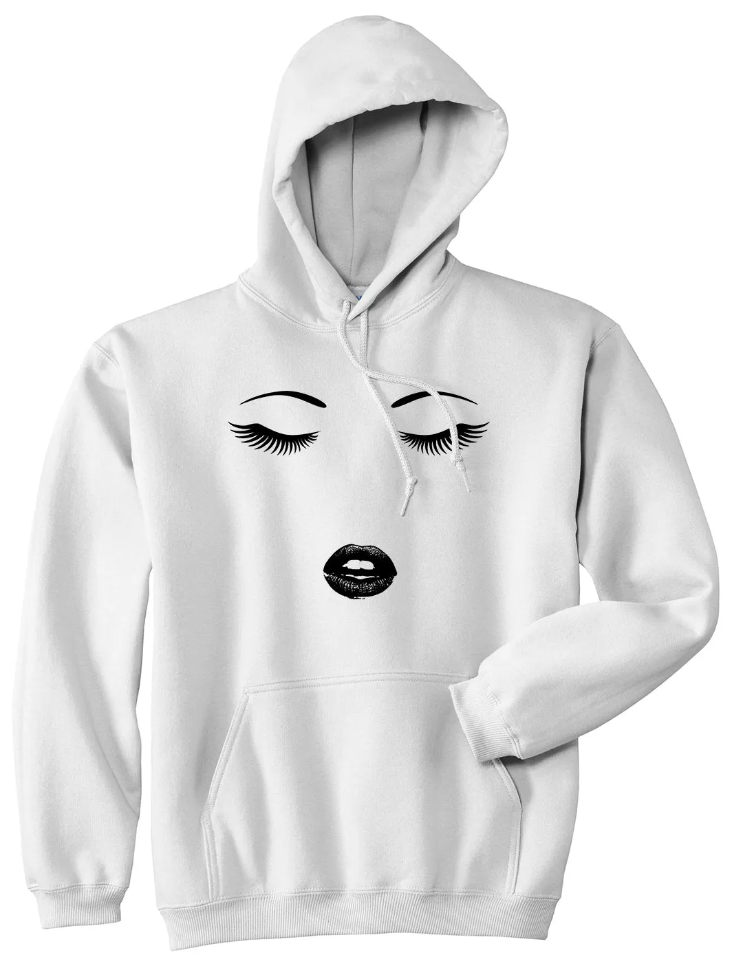 Eyelash Lips Makeup Mens Pullover Hoodie