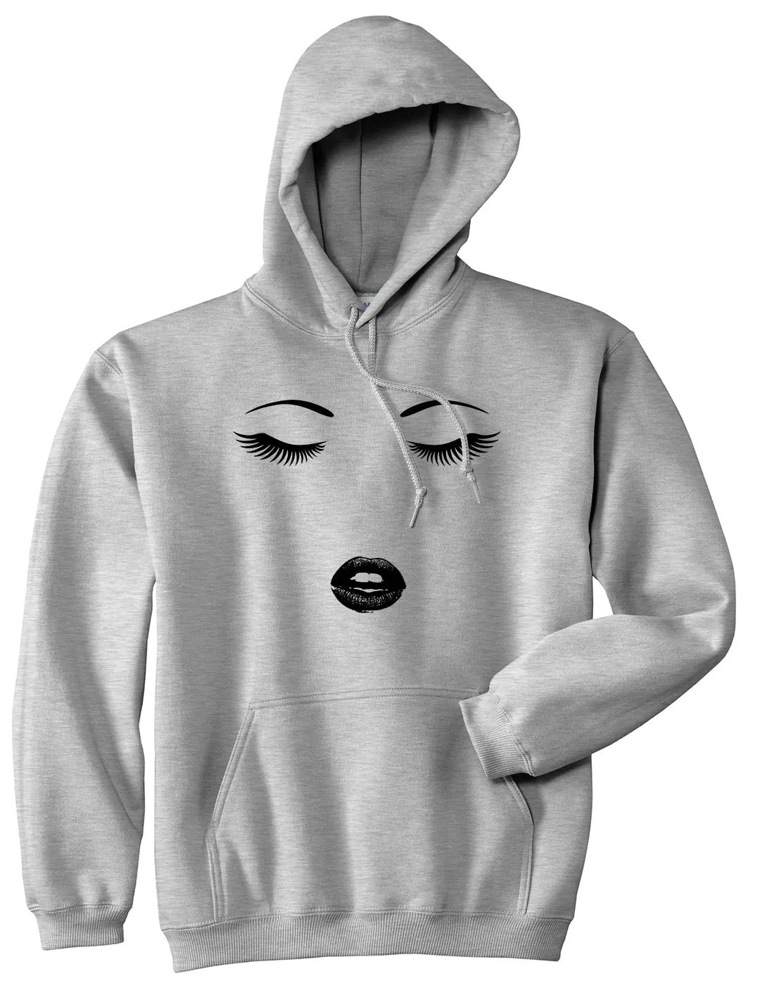 Eyelash Lips Makeup Mens Pullover Hoodie