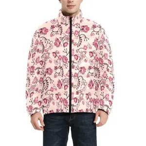 Floral Amour Men's Stand Collar Padded Jacket