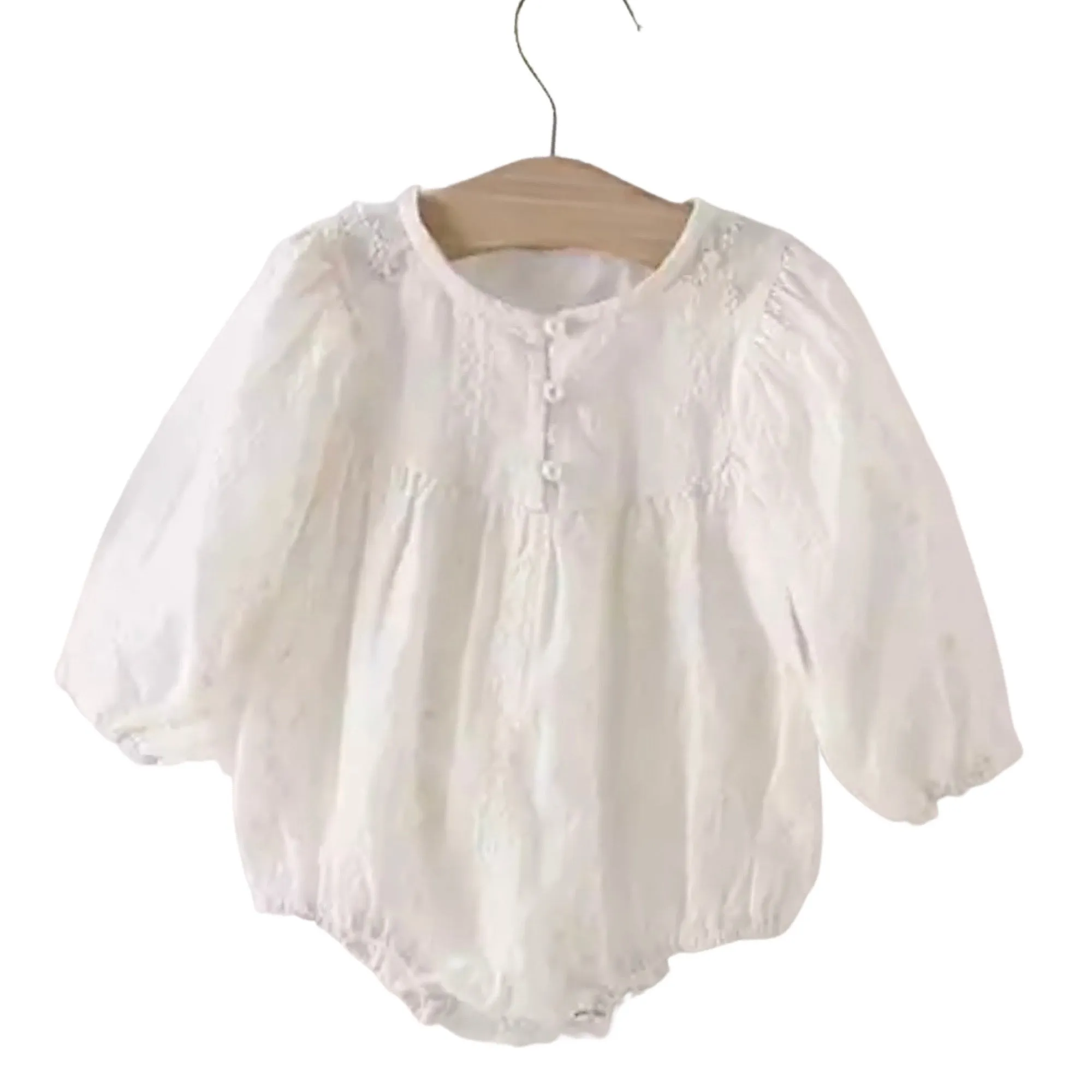 Giselle - Embroidered Romper - Long Sleeve