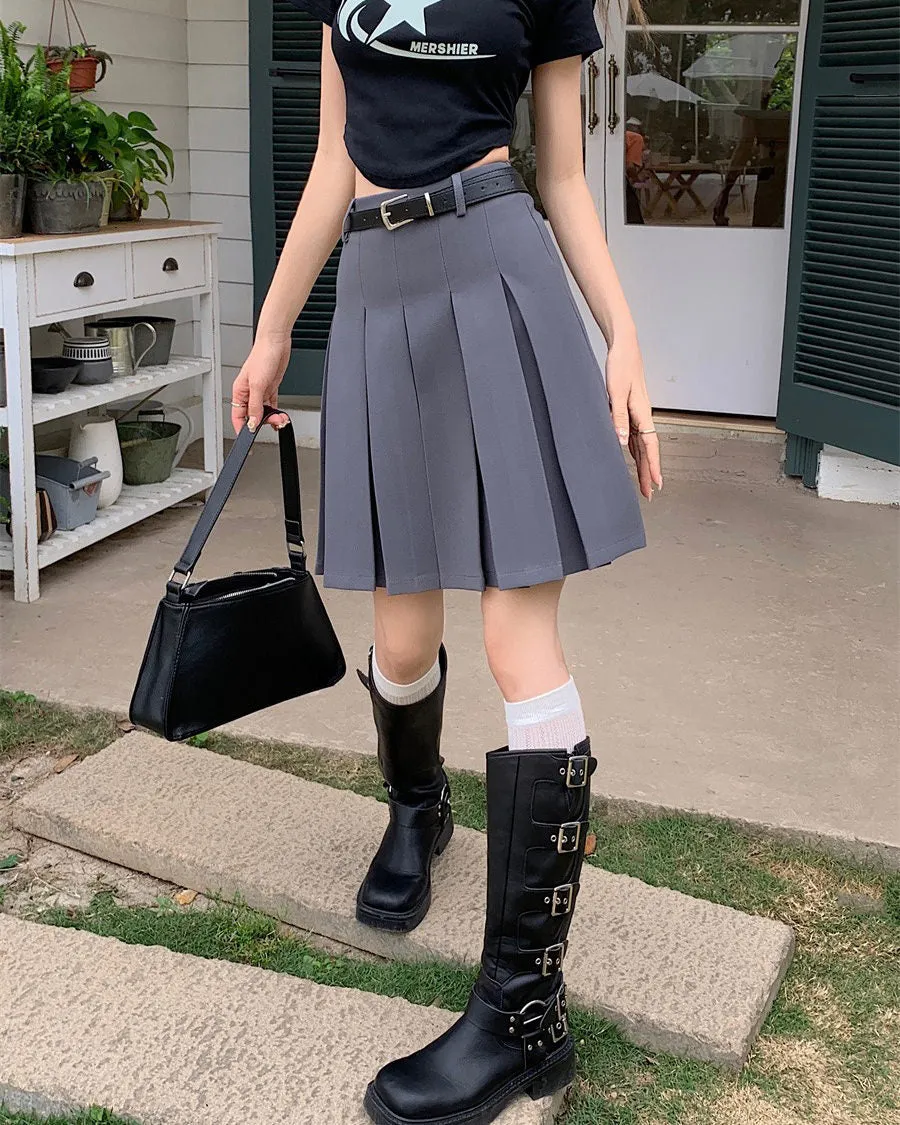 Good Manners Knee-Length Pleated Skirt