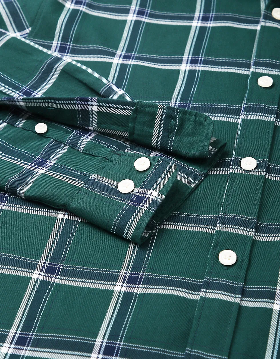 Green Checks Printed Shirt