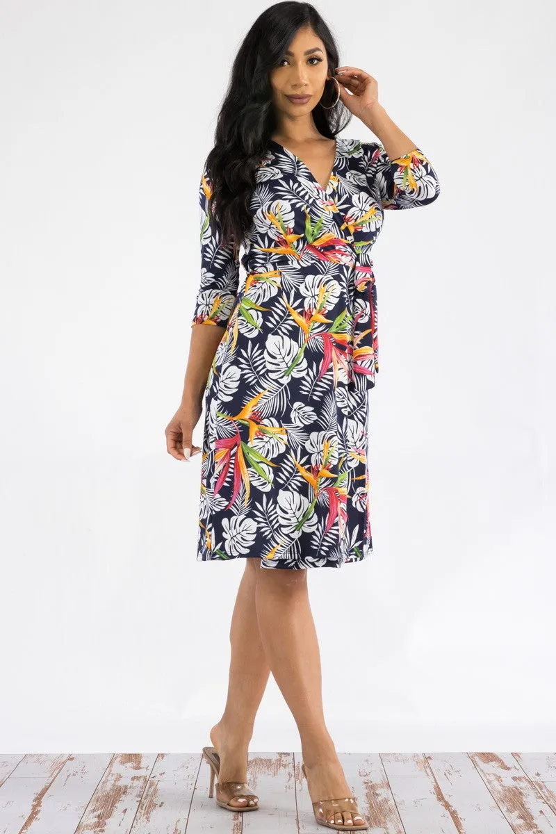 HH467X-PLM - MIDI WRAP DRESS